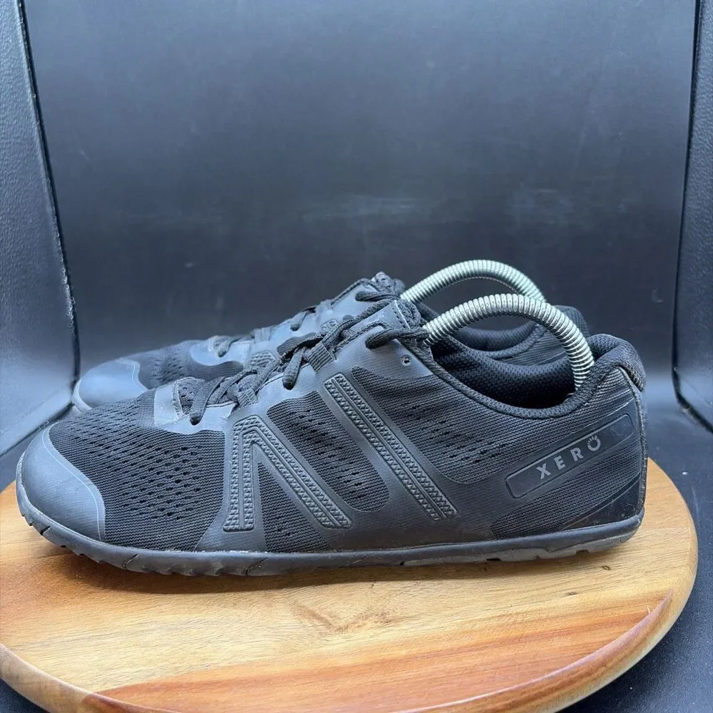 Xero HFS Mens Size 9 Running Shoes Black Mesh Minimalist Sneakers